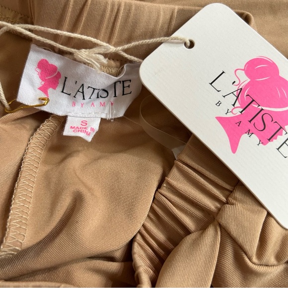 L'ATISTE by Amy Multiway Infinity Convertible Dress, Champagne Gold Size S - Picture 7 of 14